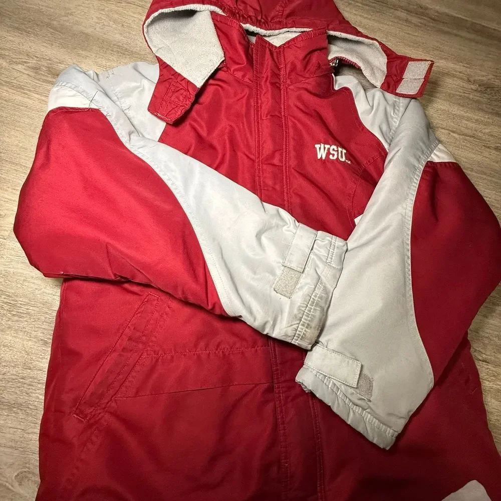 Washington State‎ cougars NCAA youth size 14/16 zip up winter coat